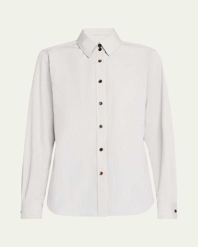 Button-Down Striped Cotton Shirt